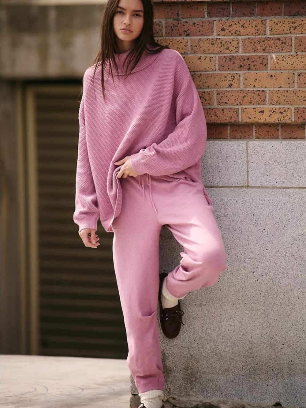 Free people Hailee turtleneck set in pink